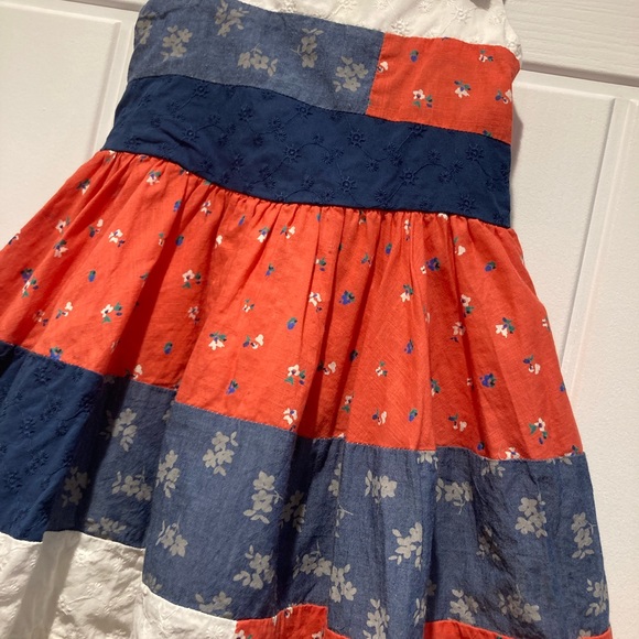 Next red white and blue patchwork dress baby girl 12-18 months - Picture 2 of 5